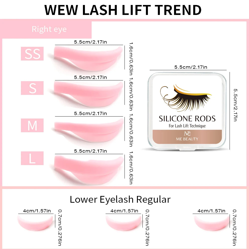 14PCS L Curl Lash Lift Rods & Shields – 7 Sizes