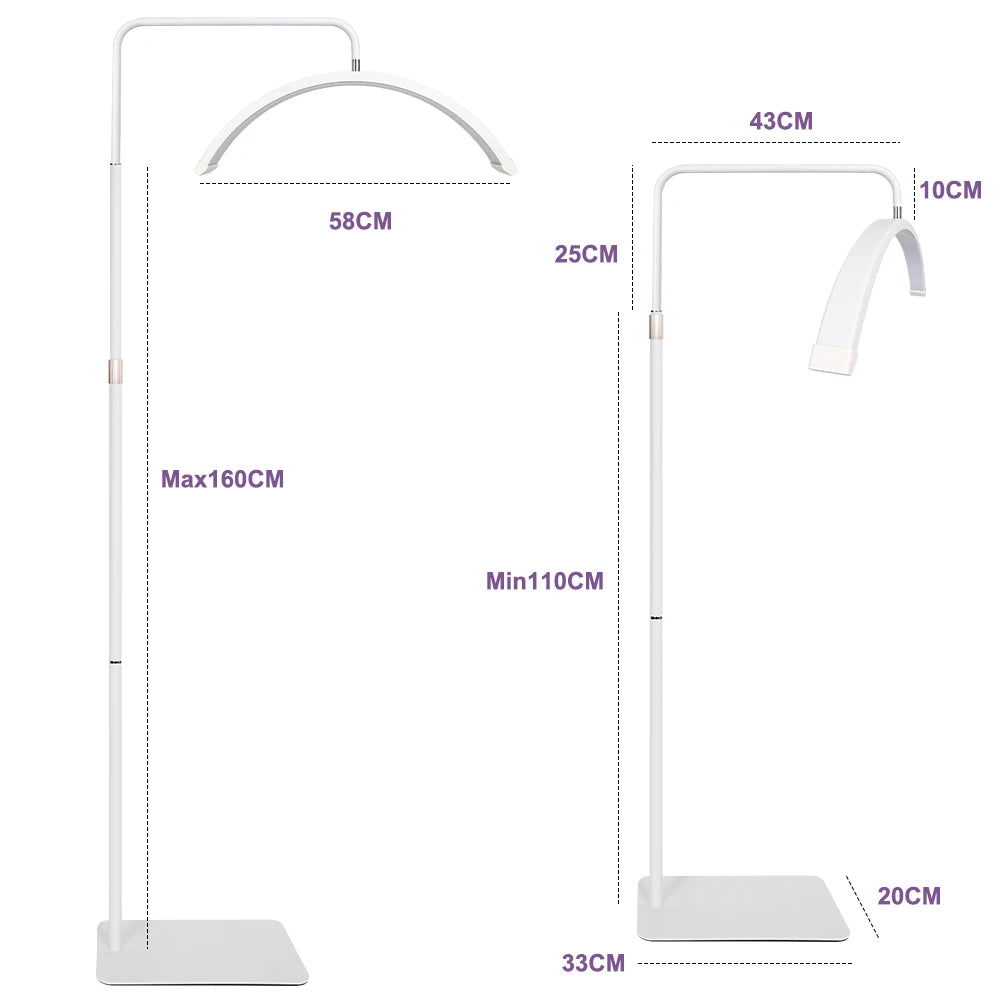 23" Half Moon Lash Light – Adjustable LED Lamp