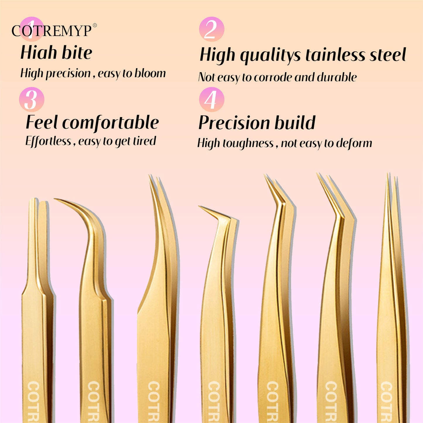 Professional Lash Extension Precision Tweezers