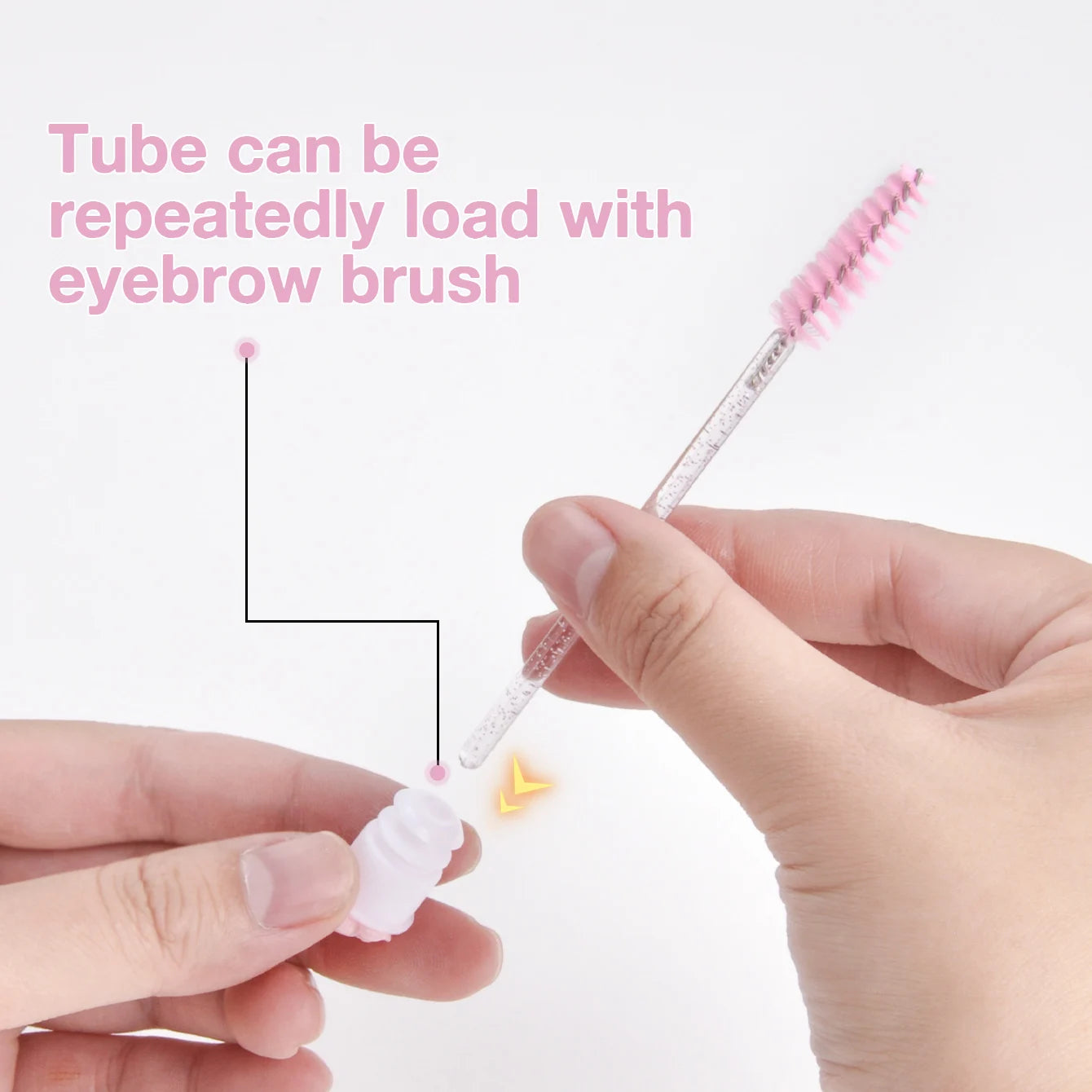 50 Pairs Lash Spoolie Brushes with Dust-Proof Tubes