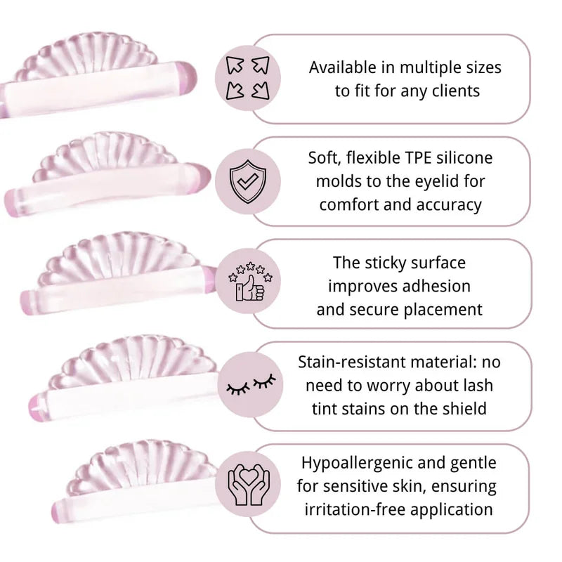 5 Pairs Round Silicone Lash Lift Shields