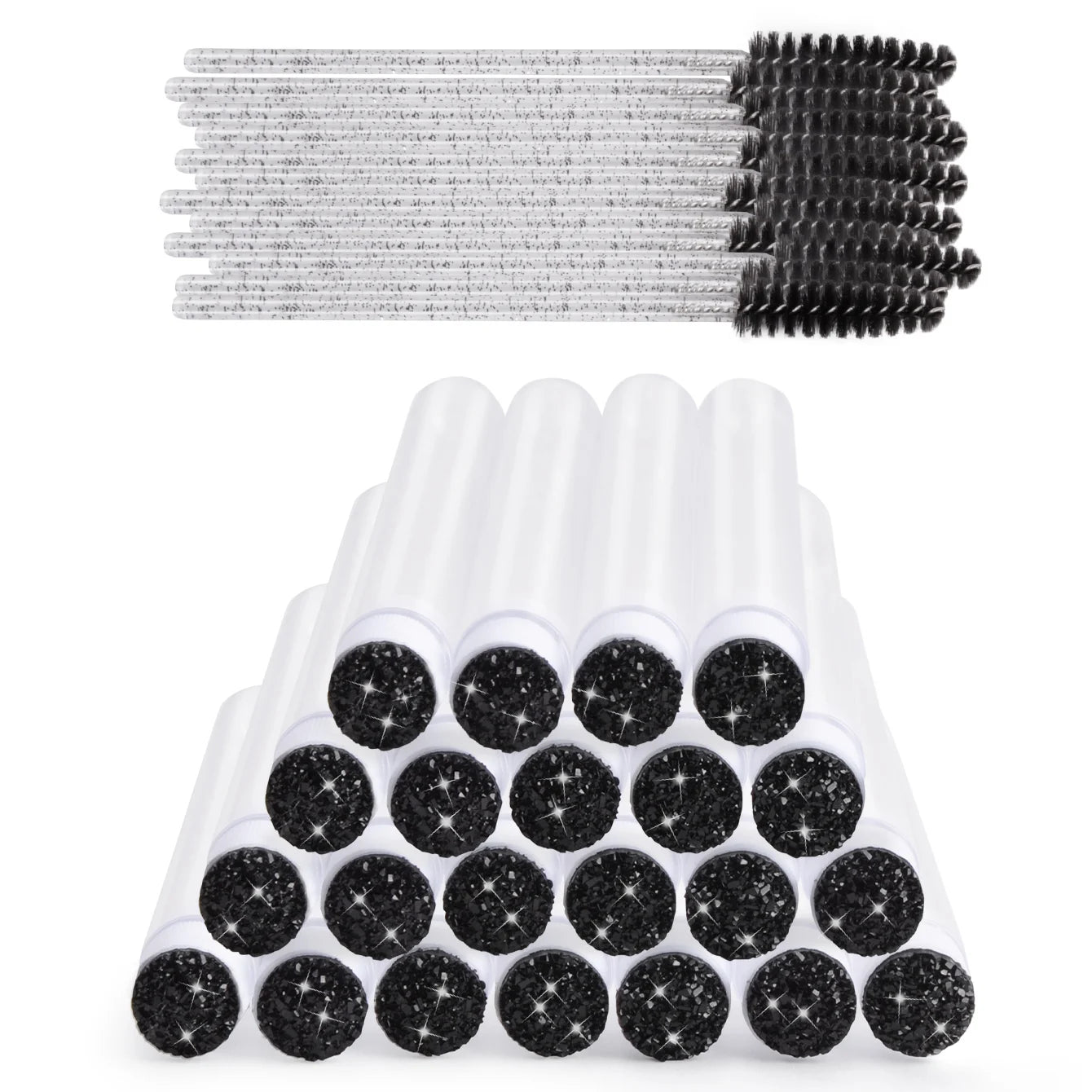 50 Pairs Lash Spoolie Brushes with Dust-Proof Tubes